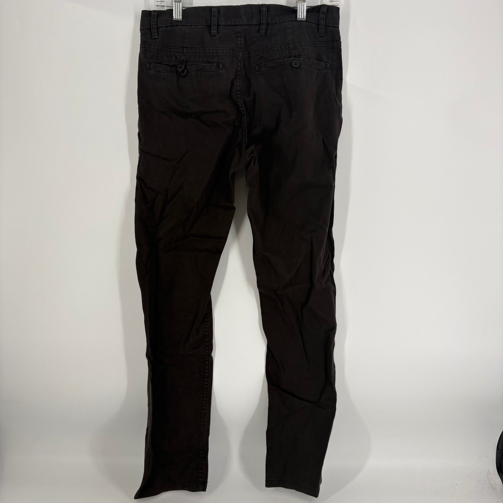 MATCHSTICK Dark Brown Cotton Spandex Chinos Pants Women M 30 - Picture 10 of 11